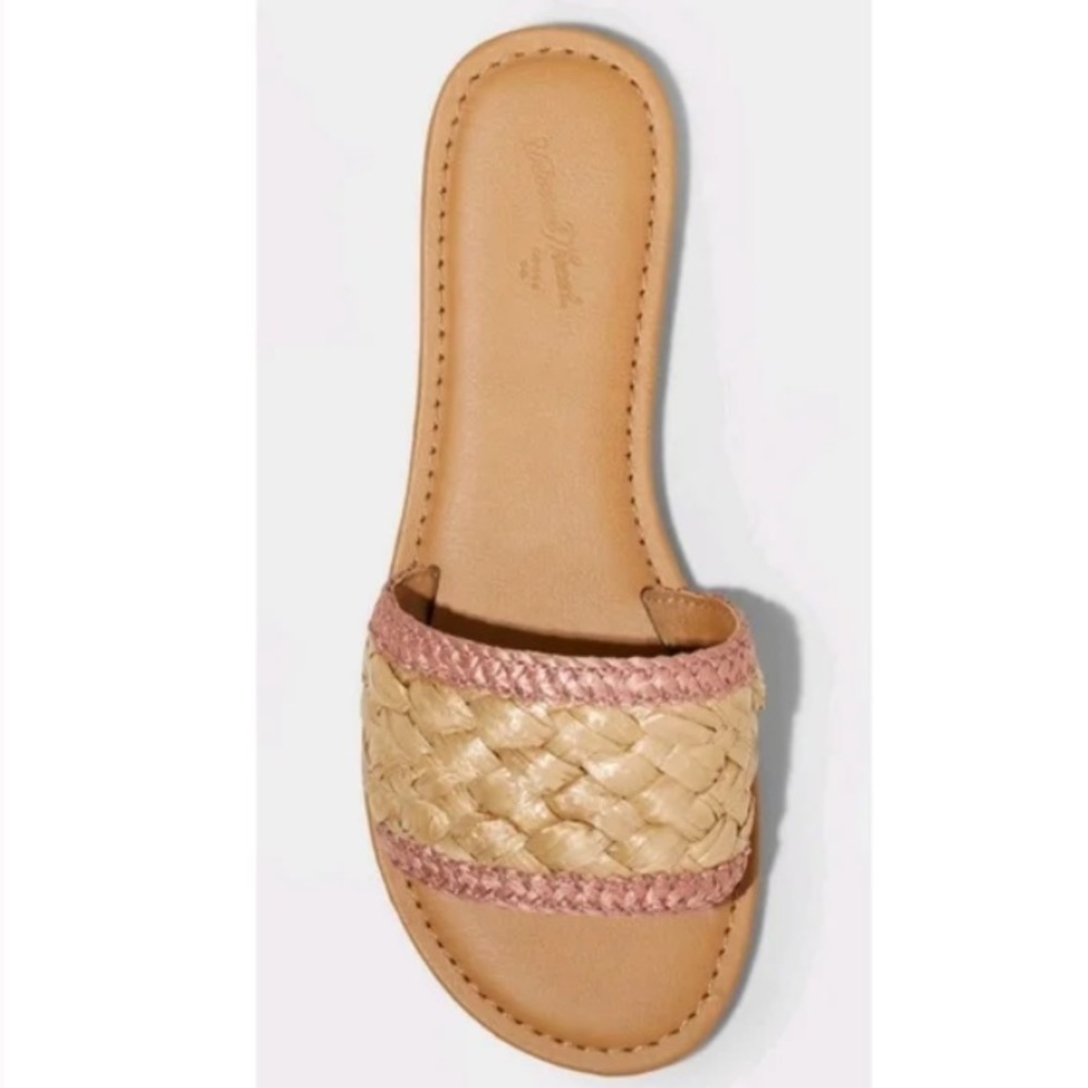 Universal Thread Dez Wide Width Woven Slide Sandals Rose Pink